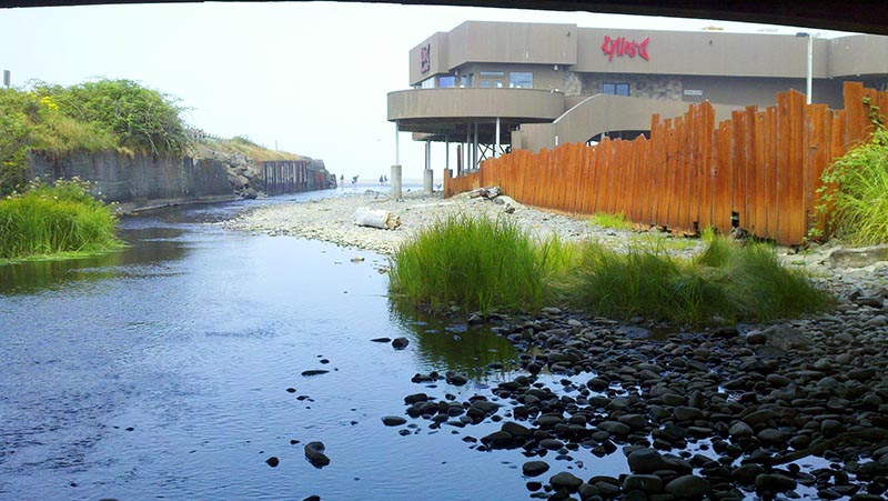 A roadside sign proclaims the D River as the world's shortest. Photo courtesy www.oregoncoasttoday.com