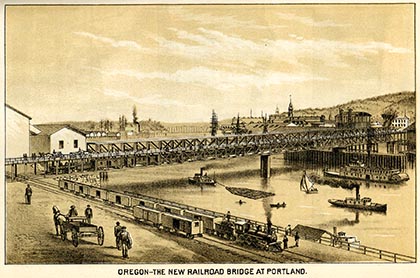 Sternwheelers wait to go through the Cascade Locks in the very early 1900s, shown in a hand-tinted picture postcard. These sternwheelers were built several decades too late to have been the one that rescued Nancy Boggs and her girls.