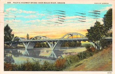 The 'Caveman Bridge' over the Rogue River at Grants Pass is a very distinctive structure. It's named for the highway it carries, which leads to the Oregon Caves. The 'Caveman Bridge' over the Rogue River at Grants Pass is a very distinctive structure. It's named for the highway it carries, which leads to the Oregon Caves.