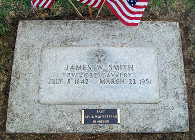 Gravesite of Pvt. James W. Smith, Oregon's last surviving Civil War veteran